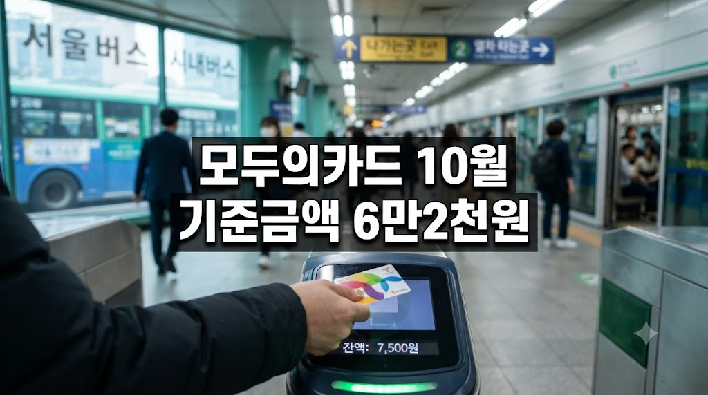 모두의카드 10월 환급 기준금액 6만2천원, 기후동행카드 전환법