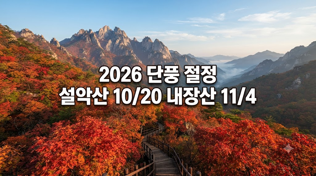 2026 단풍 절정 시기 산별 일정, 산림청 예측 7곳 정리